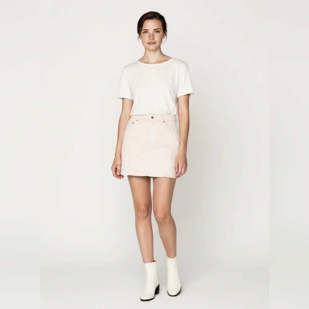 FREE PEOPLE White Modern Femme Mini Skirt Size 6